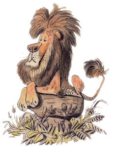 Gif animé lion comique